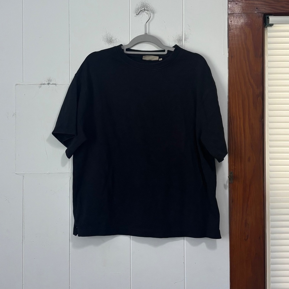 Amongst Others NYC Mens Black Boxy Relaxed Fit Short Sleeve Crew Neck T-Shirt S